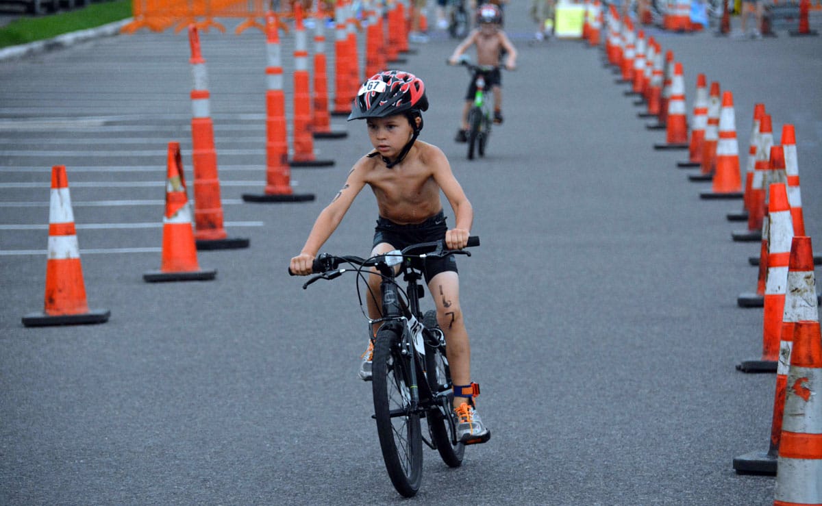 First Security Conway Kids Triathlon - Boy Biking
