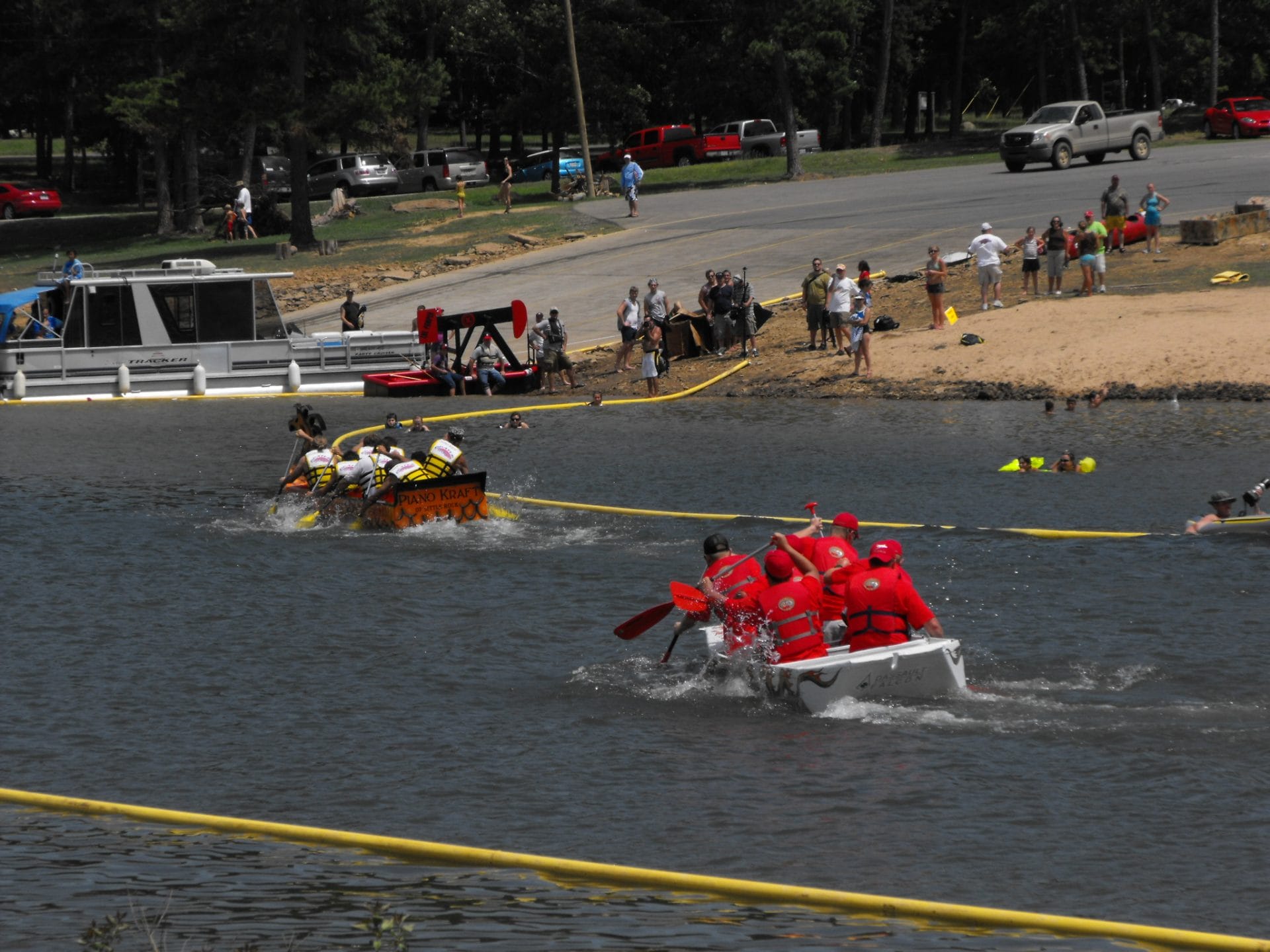 Cardboard Boat Race in Action