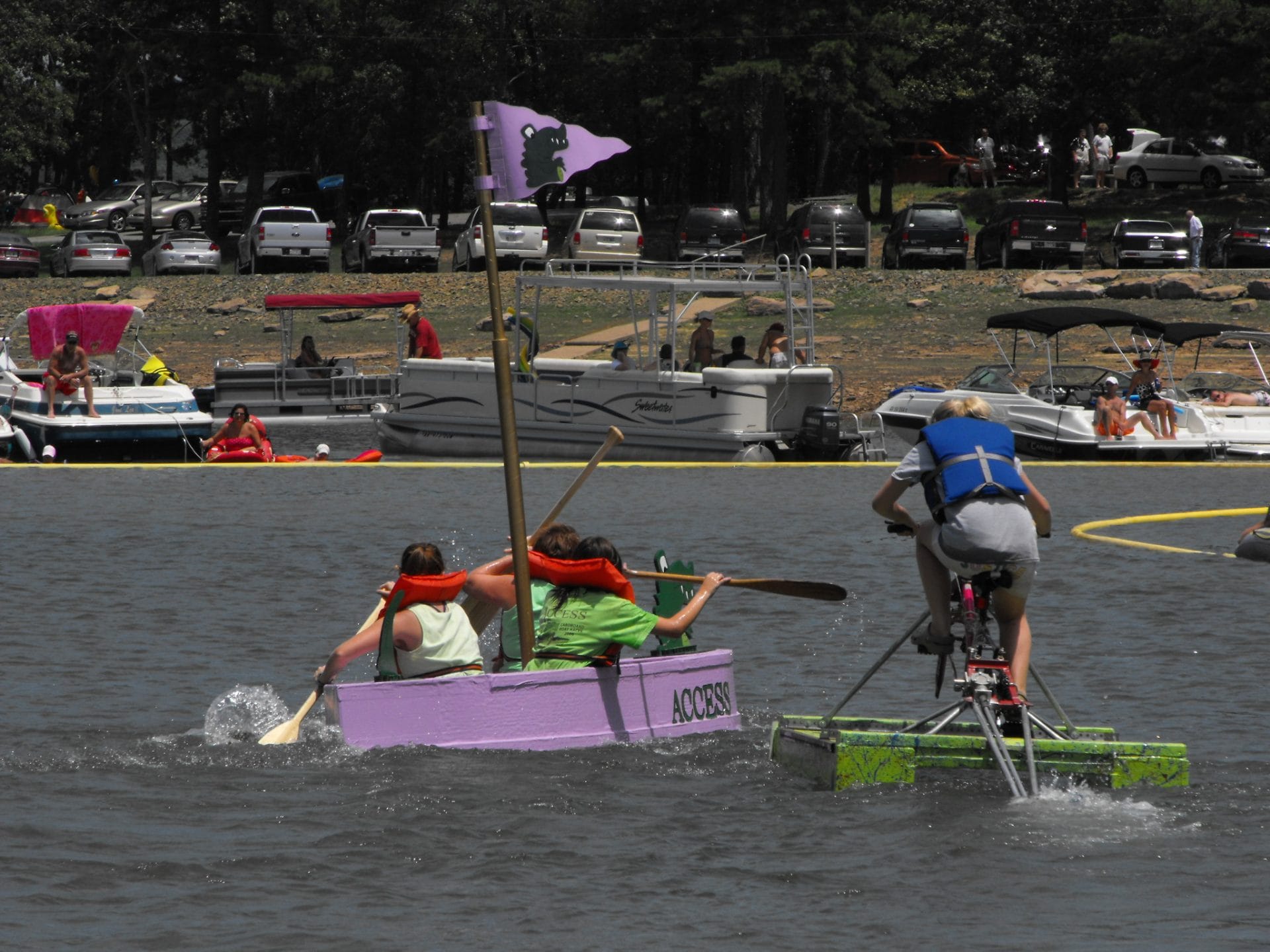 Battle on Greers Ferry Lake Cardboard Boat Race