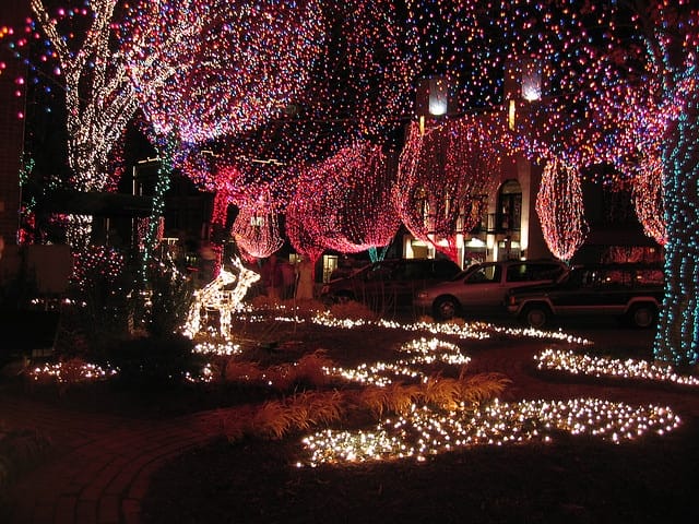 Christmas lights in Fayetteville - via Laurie Marshall