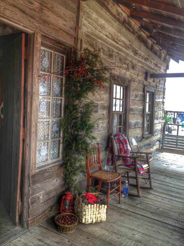 rustic holiday front porch