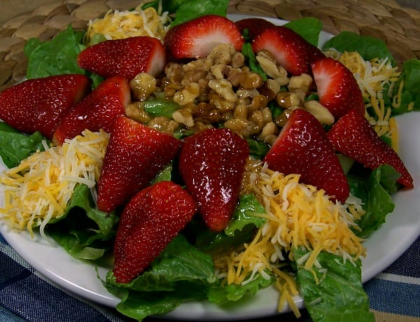 strawberry salad onplate