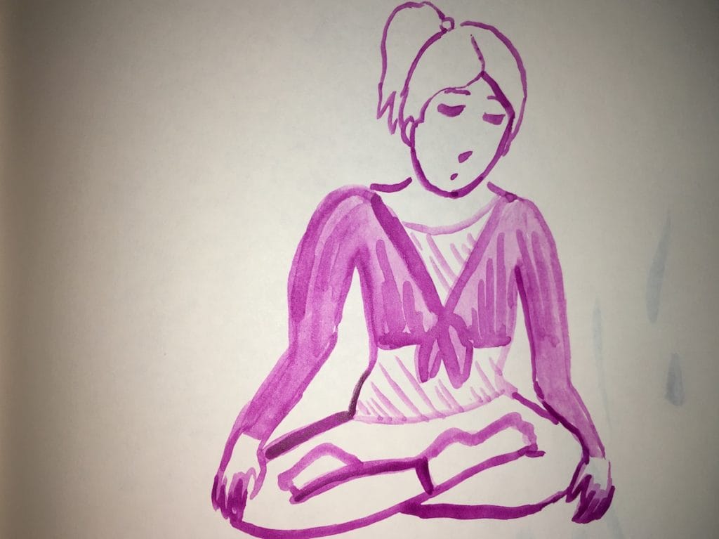 banner woman meditating