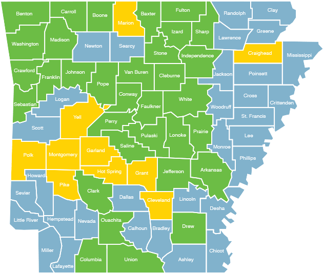 The CALL county map