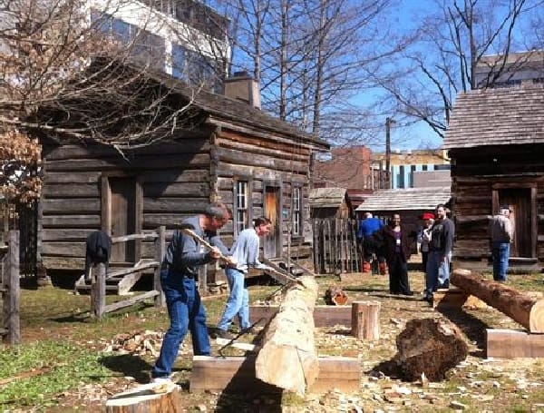 Historic AR Museum log cabin building