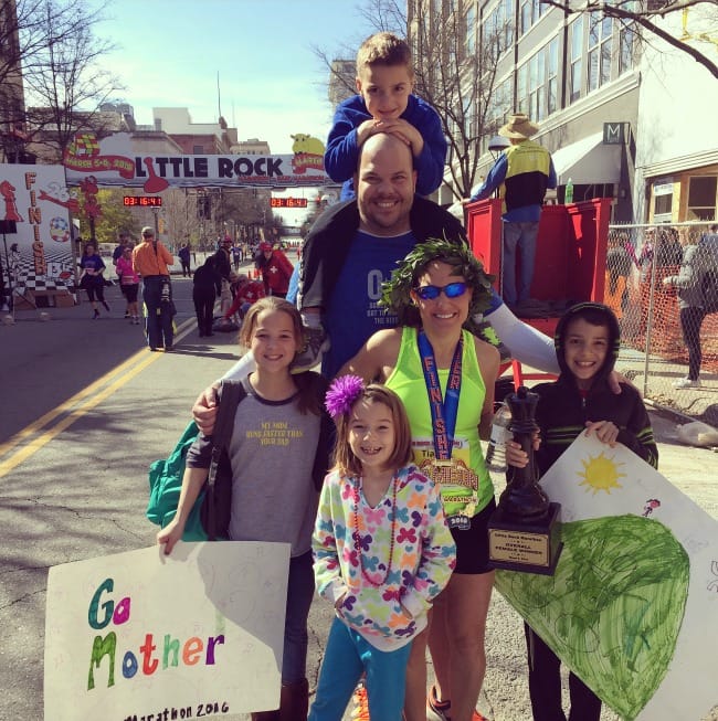 Marathon Win with Family Tia Stone