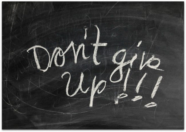 Don't give up Chalkboard
