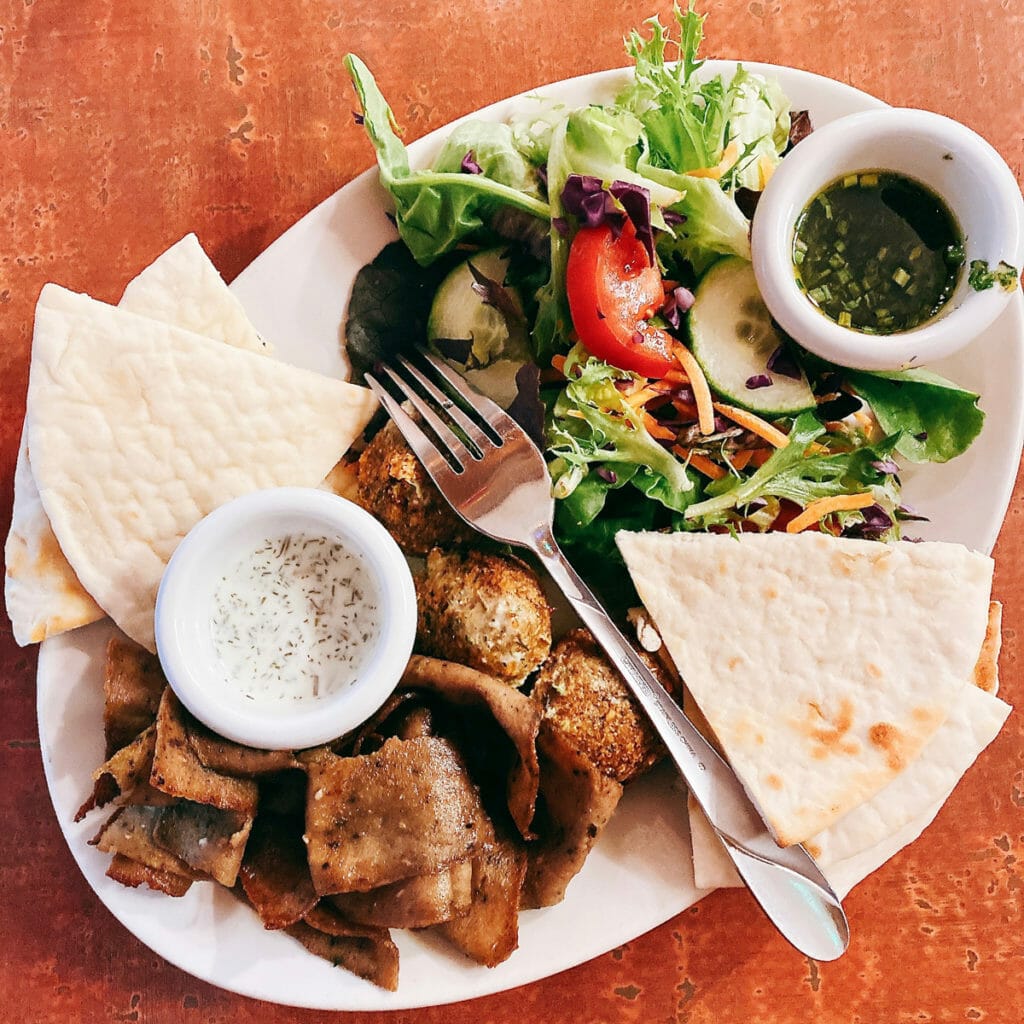 Petra Cafe in Fayetteville - gyro plate
