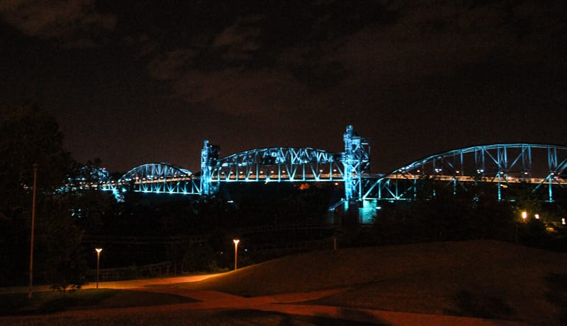 Little Rock Bridges - Only In Arkansas - Aglow Nighttime - Little Rock Bridges - Only In Arkansas