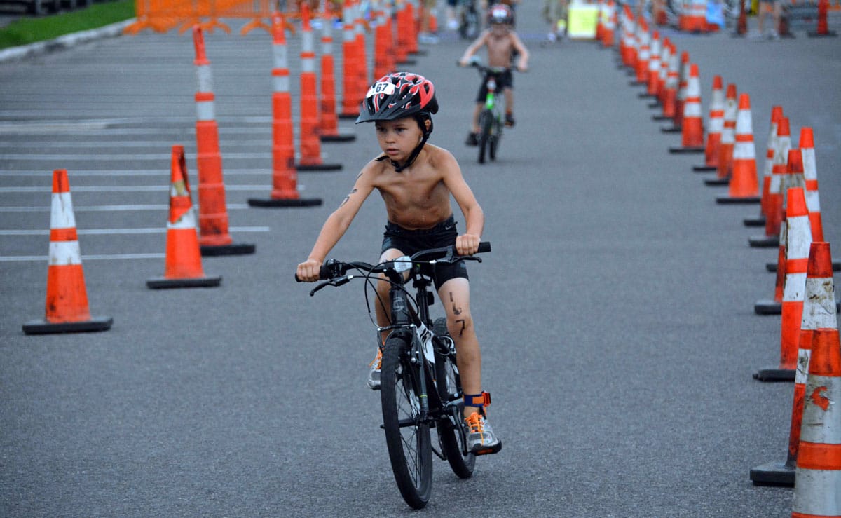 First Security Conway Kids Triathlon - Boy Biking