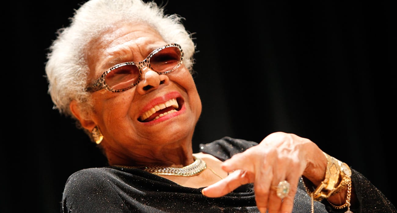 Maya Angelou answers questions at her portrait unveiling at the Smithsonian's National Portrait Gallery on Saturday, April 5, 2014 in Washington, DC. (Paul Morigi/AP Images for National Portrait Gallery)