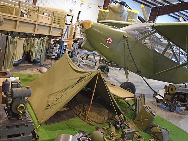Camp set up in air and military museum