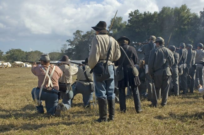 civil war battle reenactment