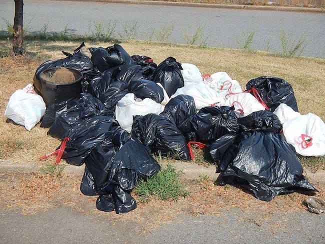 cleanup bags of trash