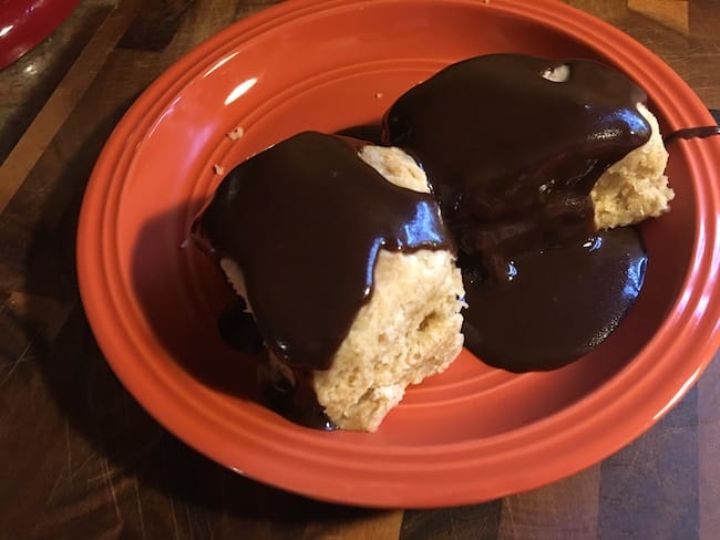 4 Arkansas Cathead Biscuits and Chocolate Gravy