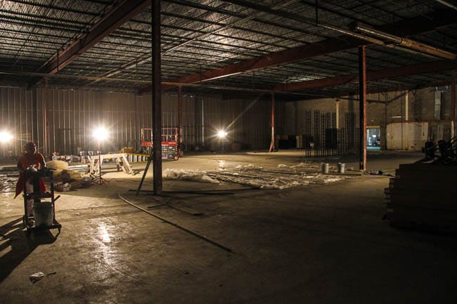 Mosaic Church empty warehouse space