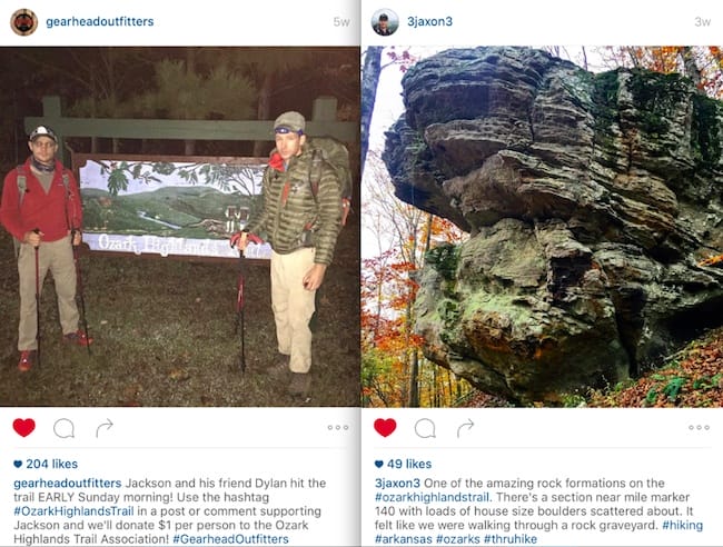 instagram posts jackson spencer gearhead outfitters ozark highlands trail