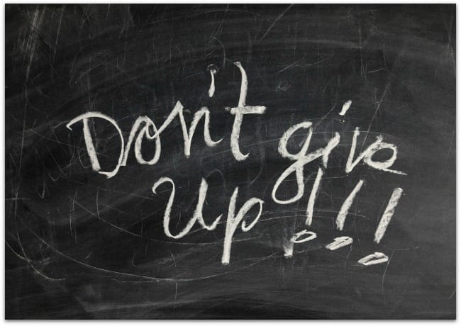 Don't give up Chalkboard
