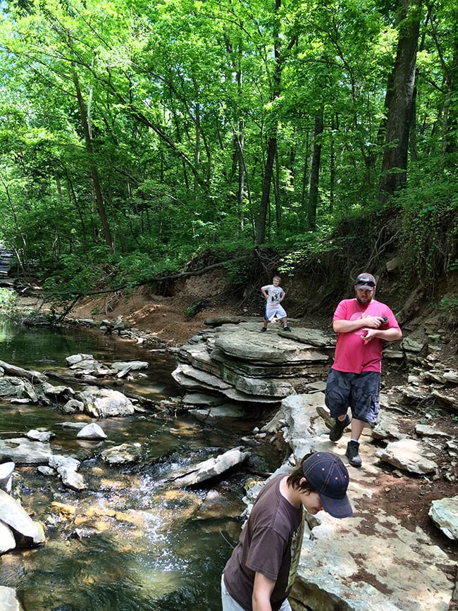 Exploring the creek at Tanyard Creek Nature Trail