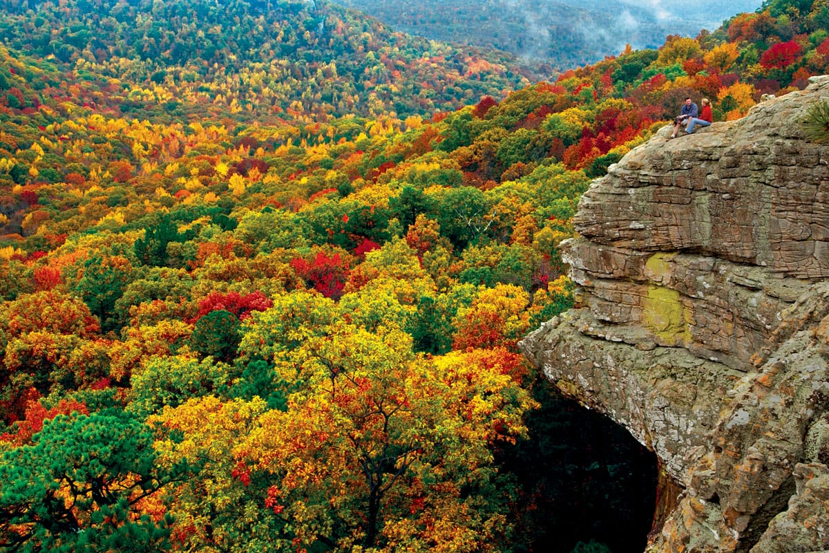 Top 8 Fall Color Road Trips In Arkansas Only In Arkansas   Sams Throne Ozark National Forest 