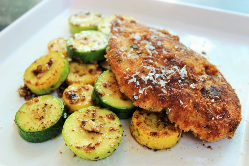 Crispy Parmesan Garlic Chicken with Zephyr Squash Only In Arkansas