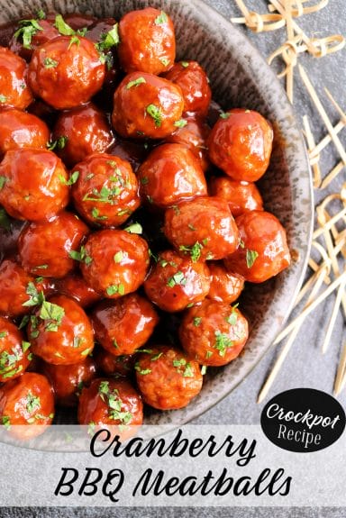 Cranberry Barbecue Crockpot Meatballs Appetizer - Only In Arkansas