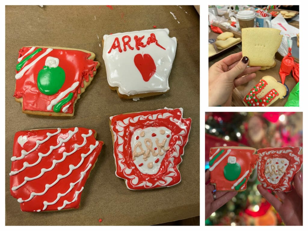 arkansas shaped decorated cookies